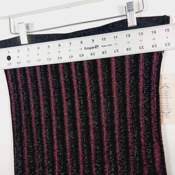 Nannette Lapore NWT Knit Pleated Sparkle Midi Skirt, Lerouge/Silver/Black, Large - Picture 14 of 16